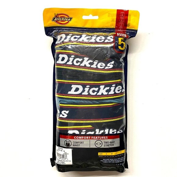 Men's Dickies 5-Pack Cotton Contour Pouch Boxer Briefs Blue Assorted - M (32-34) - Picture 2 of 4